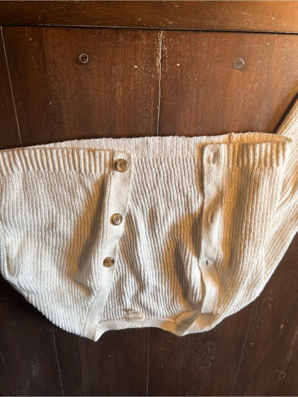 J. Crew Cream Knit Button-Front Kids Sweater